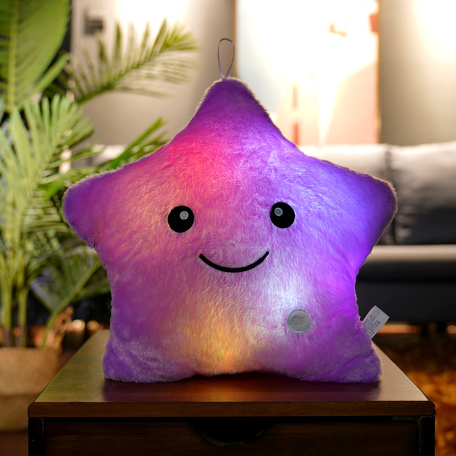 Kreatywna poduszka z luminoforowymi kolorowymi gwiazdkami i sercem, 40cm, LED, miękka, dla dzieci dziewczyn - Wianko - 13