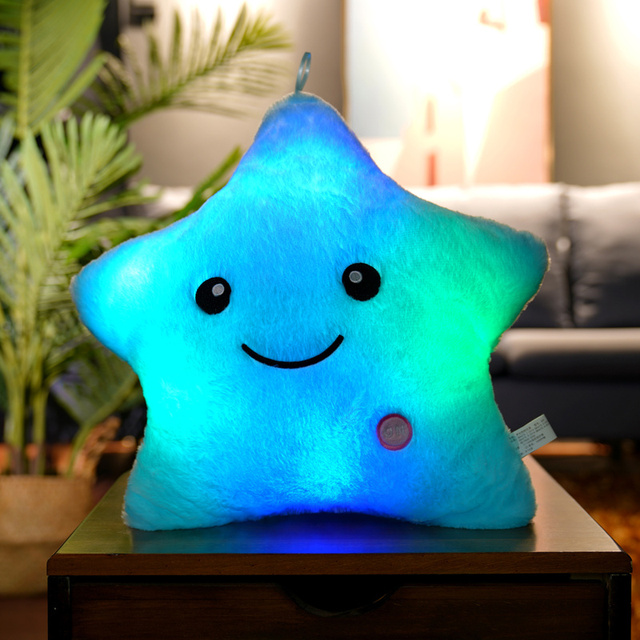 Kreatywna poduszka z luminoforowymi kolorowymi gwiazdkami i sercem, 40cm, LED, miękka, dla dzieci dziewczyn - Wianko - 11