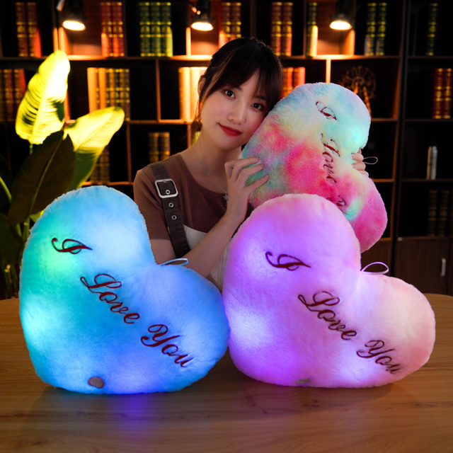 Kreatywna poduszka z luminoforowymi kolorowymi gwiazdkami i sercem, 40cm, LED, miękka, dla dzieci dziewczyn - Wianko - 27