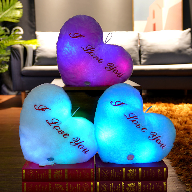 Kreatywna poduszka z luminoforowymi kolorowymi gwiazdkami i sercem, 40cm, LED, miękka, dla dzieci dziewczyn - Wianko - 15