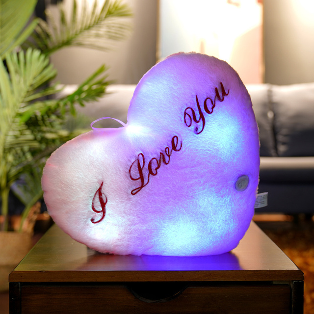 Kreatywna poduszka z luminoforowymi kolorowymi gwiazdkami i sercem, 40cm, LED, miękka, dla dzieci dziewczyn - Wianko - 9