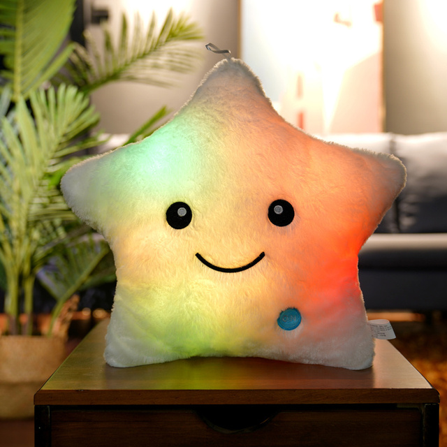Kreatywna poduszka z luminoforowymi kolorowymi gwiazdkami i sercem, 40cm, LED, miękka, dla dzieci dziewczyn - Wianko - 29