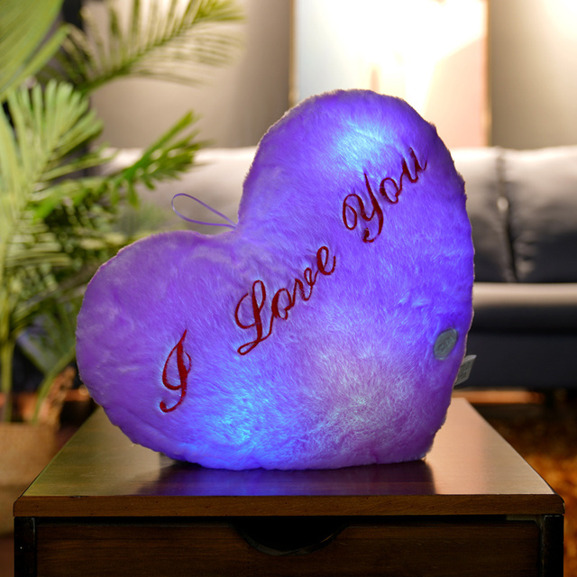 Kreatywna poduszka z luminoforowymi kolorowymi gwiazdkami i sercem, 40cm, LED, miękka, dla dzieci dziewczyn - Wianko - 6