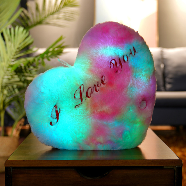 Kreatywna poduszka z luminoforowymi kolorowymi gwiazdkami i sercem, 40cm, LED, miękka, dla dzieci dziewczyn - Wianko - 10