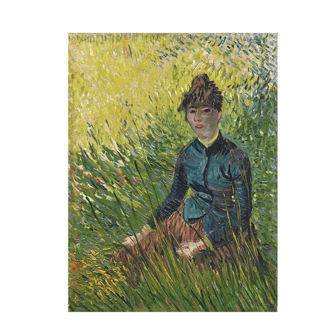 Obraz olejny Van Gogh Kobieta siedzi w trawie - plakaty i reprodukcje Pop Art na płótnie, idealne do salonu - Wianko - 21