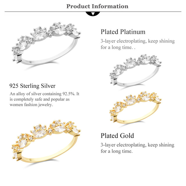 Andywenn Pierścionek z cyrkoniami w kształcie złotych owali, wykonany z 925 srebra – elegancka biżuteria ślubna i na specjalne okazje 2022 - Wianko - 2