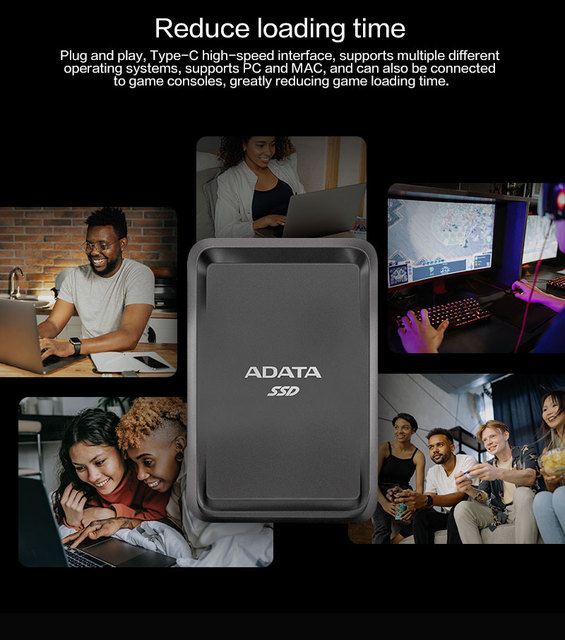 ADATA SC685P - ultra cienki przenośny dysk SSD 1TB/500GB/250GB, USB 3.2 Gen 2 type-c, dla laptopa - Wianko - 3