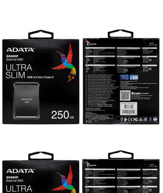 ADATA SC685P - ultra cienki przenośny dysk SSD 1TB/500GB/250GB, USB 3.2 Gen 2 type-c, dla laptopa - Wianko - 10
