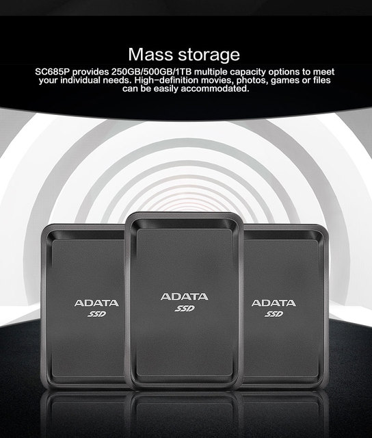 ADATA SC685P - ultra cienki przenośny dysk SSD 1TB/500GB/250GB, USB 3.2 Gen 2 type-c, dla laptopa - Wianko - 1