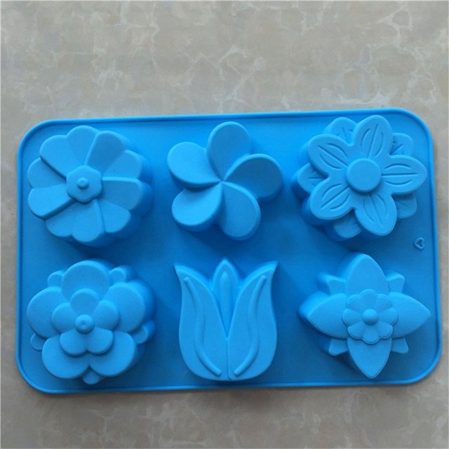 Foremka silikonowa do lodów - kwiaty 6 różnych kształtów, do aromaterapii i wypieku - Wianko - 13
