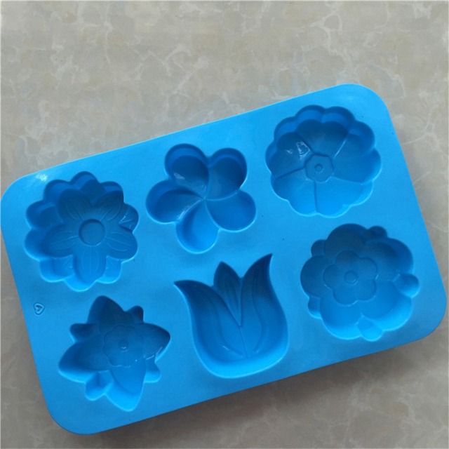 Foremka silikonowa do lodów - kwiaty 6 różnych kształtów, do aromaterapii i wypieku - Wianko - 12