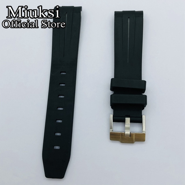 Pasek do zegarka SUB Miuksi 20mm, czarny z zakrzywionym gumowym końcem i stalową szpilką - Wianko - 4