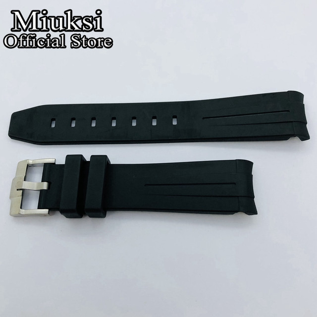 Pasek do zegarka SUB Miuksi 20mm, czarny z zakrzywionym gumowym końcem i stalową szpilką - Wianko - 2