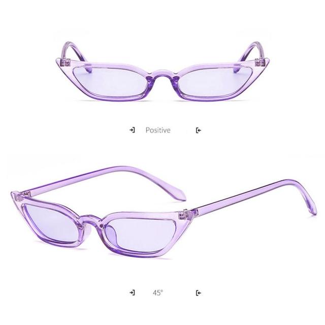 Czerwone damskie okulary przeciwsłoneczne UV400 retro kocie oko trójkąt - Wianko - 3