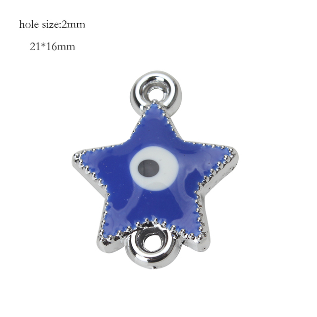 Biżuteria wisiorków Złe Oko EVIL, 10 sztuk, niebieski charm, nowa moda, 21mm * 16mm - Wianko - 3