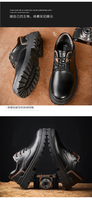 Męskie buty Martin, wysokiej klasy skórzane, jesienne i zimowe, na świeże powietrze - Wianko - 14