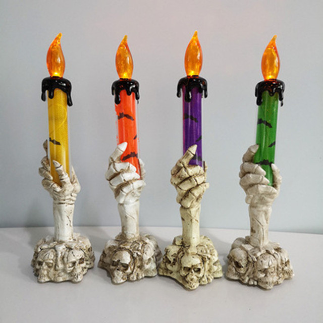 Lampa LED dekoracyjna Halloween czaszka rekwizyt szkielet ręka ducha - Wianko - 2