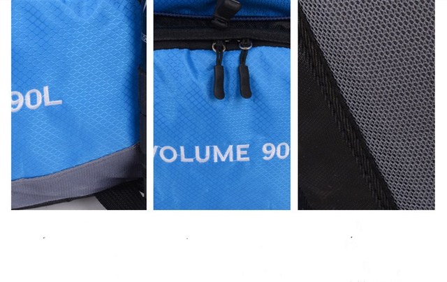 Plecak turystyczny wodoodporny o pojemności 90L - alpinizm, camping, trekking, podróże - kolor błękitny - Wianko - 19