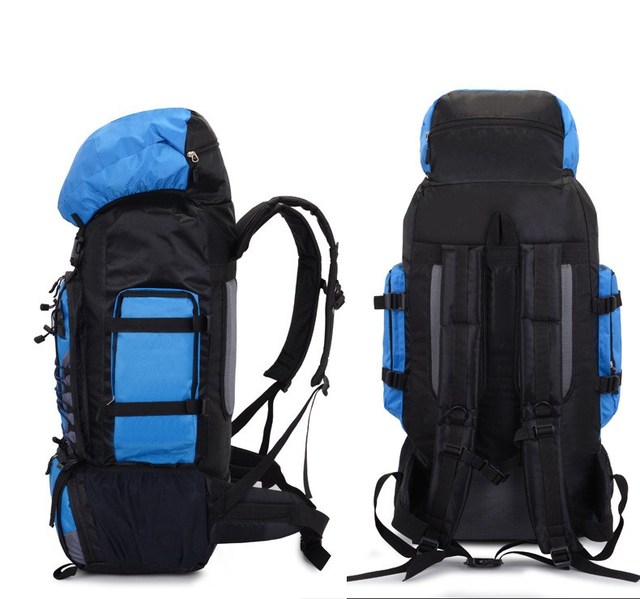 Plecak turystyczny wodoodporny o pojemności 90L - alpinizm, camping, trekking, podróże - kolor błękitny - Wianko - 6