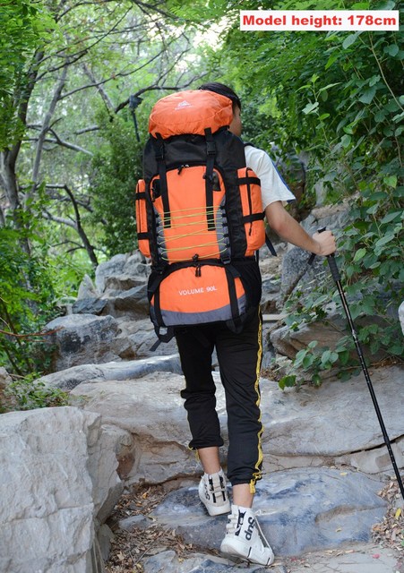 Plecak turystyczny wodoodporny o pojemności 90L - alpinizm, camping, trekking, podróże - kolor błękitny - Wianko - 23