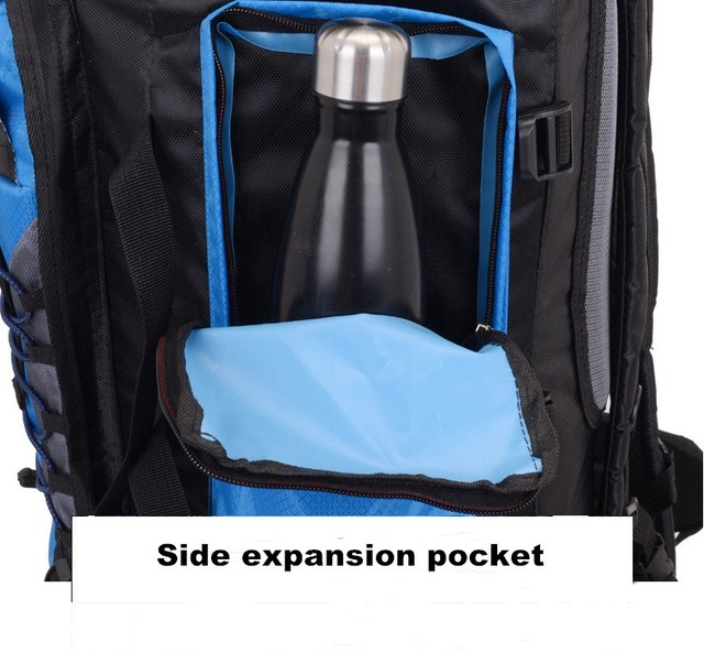 Plecak turystyczny wodoodporny o pojemności 90L - alpinizm, camping, trekking, podróże - kolor błękitny - Wianko - 15