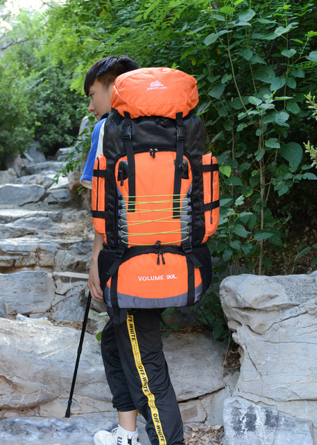 Plecak turystyczny wodoodporny o pojemności 90L - alpinizm, camping, trekking, podróże - kolor błękitny - Wianko - 22