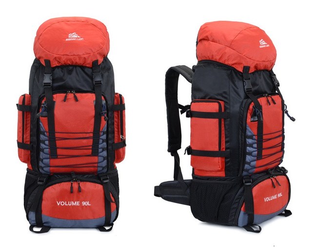 Plecak turystyczny wodoodporny o pojemności 90L - alpinizm, camping, trekking, podróże - kolor błękitny - Wianko - 9