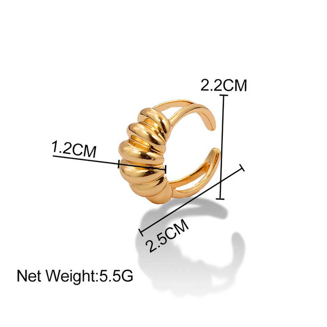 Biżuteryjny pierścień ze złotej stali nierdzewnej z sercem - elegancki dodatek dla kobiet - Wianko - 3