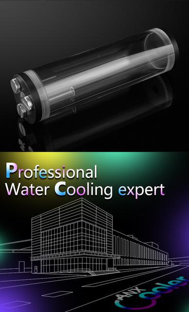 Zbiornik wody chłodzącej Syscooling POM czarny, średnica 60mm, zbiornik wody 65/130/190mm, G1/4 do PC - Wianko - 5
