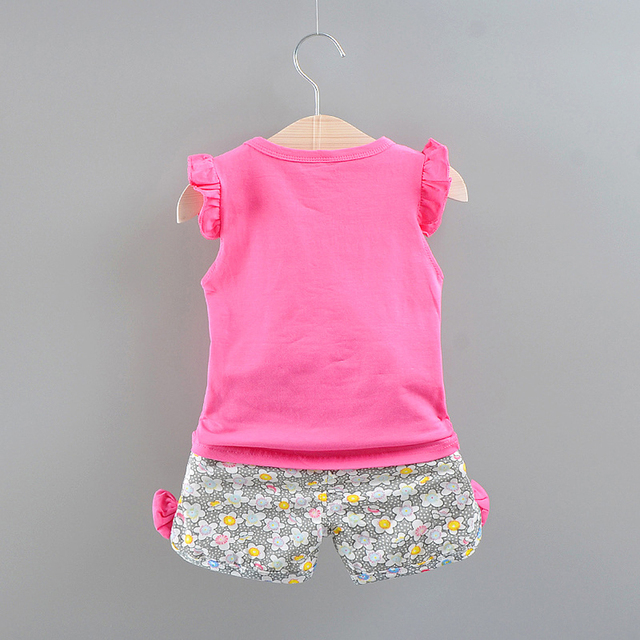 Zestaw ubranek dla dziewczynki z marką Lollipop w letnim stylu: T-shirt i spodenki (2 sztuki) - Wianko - 16