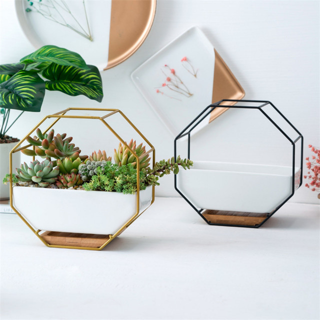 Kreatywna metalowa półka scyntylująca minimalistyczna szafkowa do kwiatów - Wianko - 6