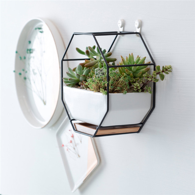 Kreatywna metalowa półka scyntylująca minimalistyczna szafkowa do kwiatów - Wianko - 4