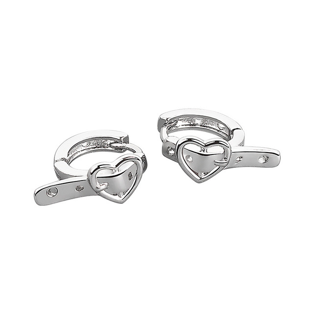 Kolczyki 925 srebrne w kształcie serca dla zakochanych - prosta moda INS, ręcznie robiona biżuteria dla kobiet - Wianko - 20