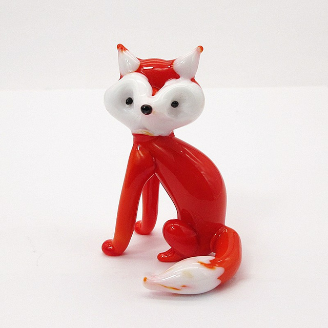 Miniaturka figurki lis z czerwonego szkła Murano – urocza dekoracja dla dzieci w wielu kolorach - Wianko - 2