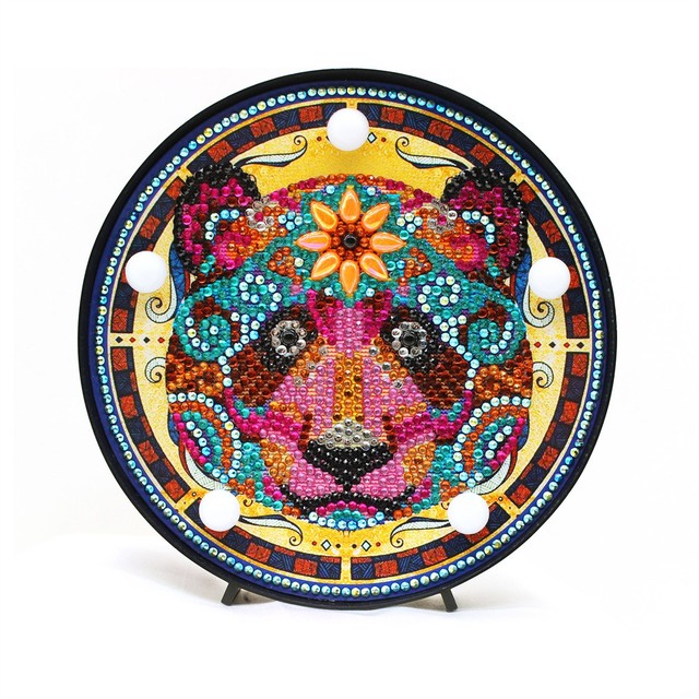 Diamentowa lampa LED z mozaiką 5D DIY zwierzęcego wzoru - Mandala haftowa ozdoba rękodzieła - Wianko - 10