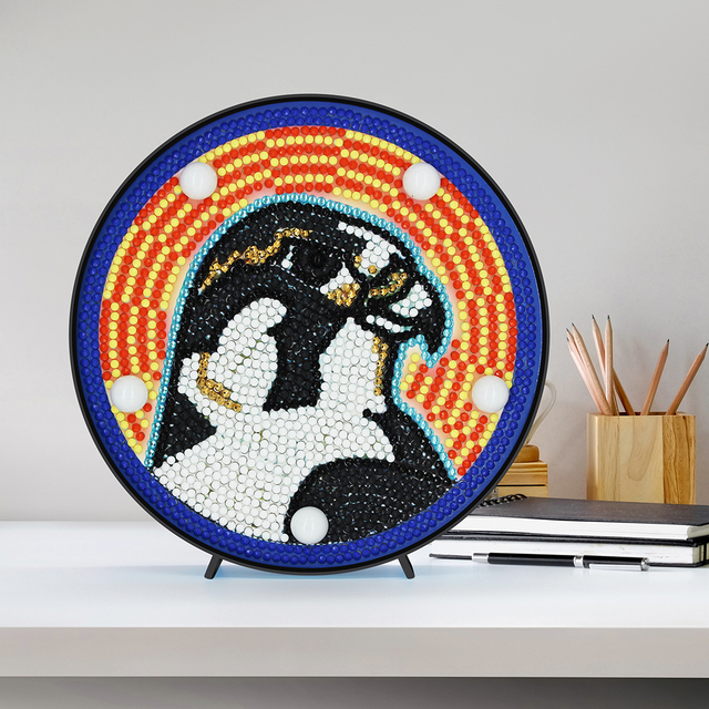 Diamentowa lampa LED z mozaiką 5D DIY zwierzęcego wzoru - Mandala haftowa ozdoba rękodzieła - Wianko - 7