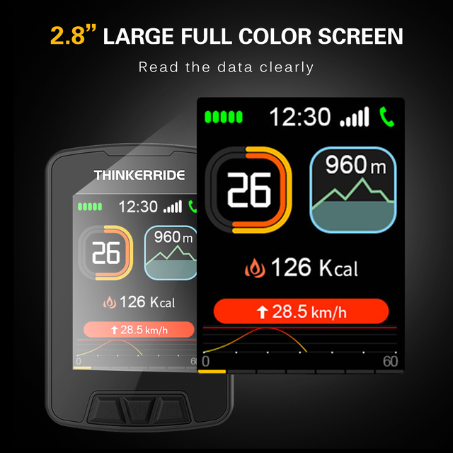 GPS bezprzewodowy komputer rowerowy - duży kolorowy ekran LCD, wodoodporny, mapy, nawigacja, akumulator, prędkościomierz - Wianko - 12