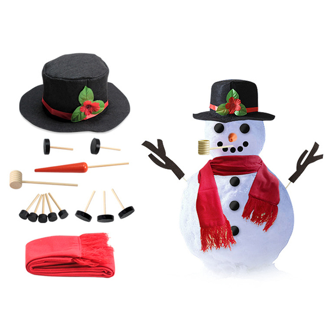 Komplet 16 sztuk do tworzenia zimowych dekoracji zewnętrznych, zestaw rękodzielniczy zrobienia opatrunków na bałwany, idealny na prezenty świąteczne dla dzieci - Wianko - 7