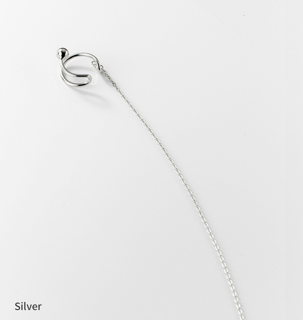 Oryginalne srebrne kolczyki z długim łańcuszkiem koła dla kobiet z klipsem - 925 Sterling, prezenty świąteczne - Wianko - 8