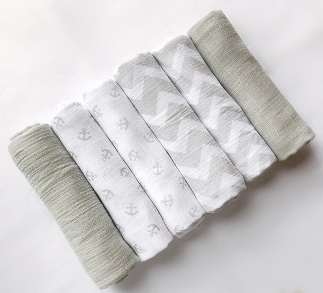 Pieluchy wielokrotnego użytku dla noworodków wykonane z muślinu bawełnianego (50x70 cm) - Wianko - 3