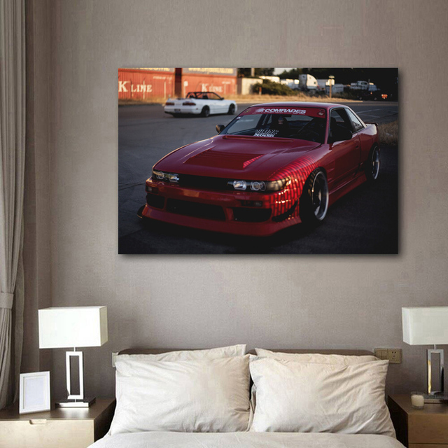 Plakat na płótnie Nissans Skyline GTR R32 - klasyczny, stary samochód do dekoracji domu, salonu - Wianko - 4