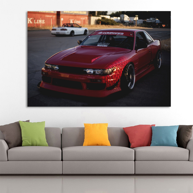 Plakat na płótnie Nissans Skyline GTR R32 - klasyczny, stary samochód do dekoracji domu, salonu - Wianko - 3