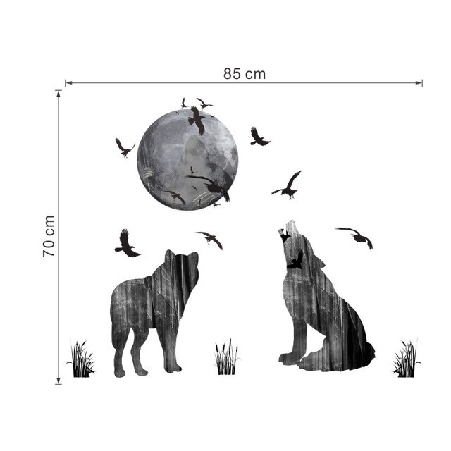 Naklejka ścienno-zwierzęca Wilk 3D z motywem leśnym, idealna dekoracja do pokoju dziecięcego lub sypialni - Wianko - 8