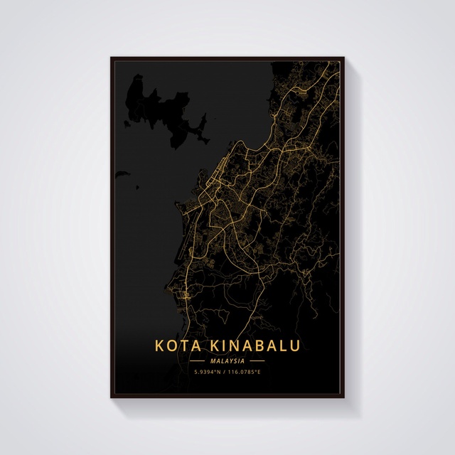 Miasto Kota Kinabalu Kuala Lumpur Plakat - Malezja (Malarstwo i kaligrafia) - Wianko - 2
