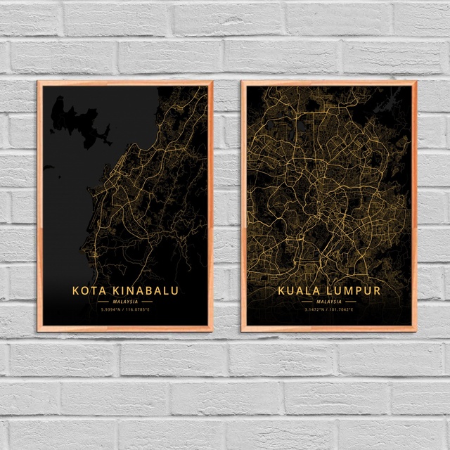 Miasto Kota Kinabalu Kuala Lumpur Plakat - Malezja (Malarstwo i kaligrafia) - Wianko - 3