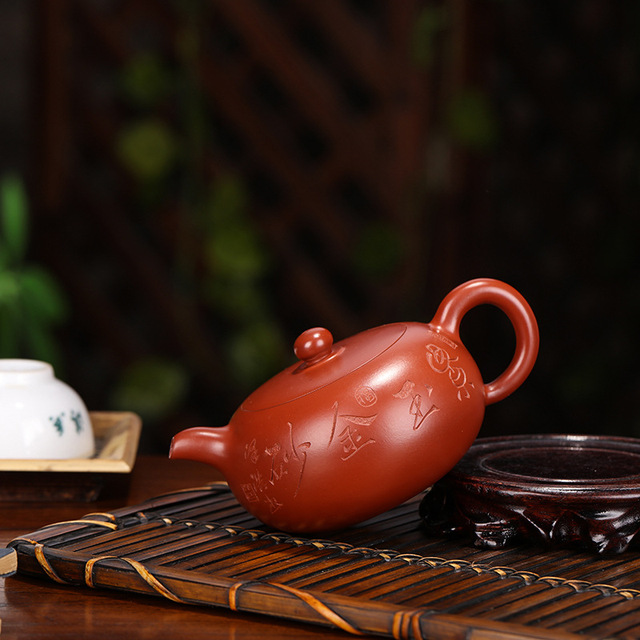 Czajniczek Yixing z purpurową gliną, ręcznie lepiony, surowa ruda, pojemność 250cc, zestaw do herbaty Kung Fu - Wianko - 7
