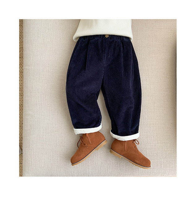 Dziecięce zimowe spodnie z aksamitu dla chłopców i dziewczynek w stylu dorywczym, sztruksowe Roupas Infantis - Wianko - 25
