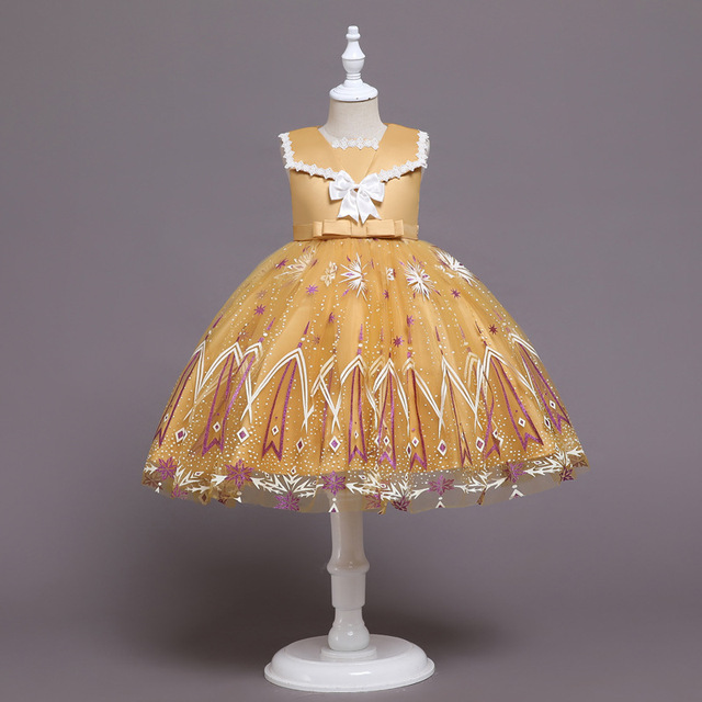 Sukienka cekinowa satynowa dla dziewczynek z falbanowymi rękawami, idealna na święta, korowód i różnego rodzaju przyjęcia - Wianko - 21