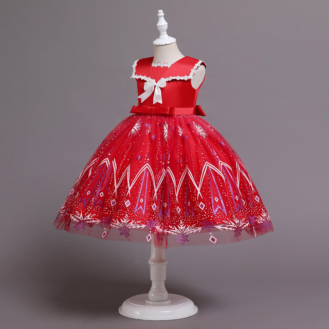 Sukienka cekinowa satynowa dla dziewczynek z falbanowymi rękawami, idealna na święta, korowód i różnego rodzaju przyjęcia - Wianko - 14