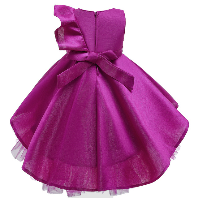 Sukienka cekinowa satynowa dla dziewczynek z falbanowymi rękawami, idealna na święta, korowód i różnego rodzaju przyjęcia - Wianko - 6